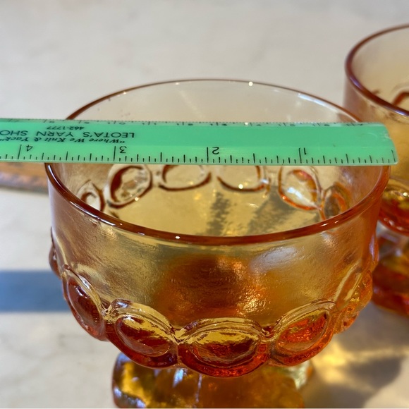 COPY - Vintage Tiffin Franciscan Madeira Sherbet glasses Pumpkin set of 2 - Picture 4 of 8